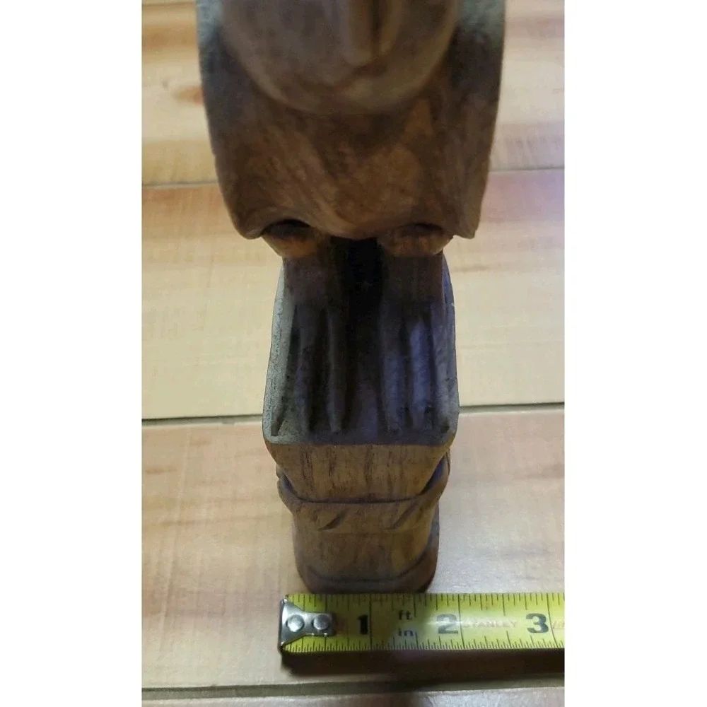 Vintage Hand Carved Wooden Pelican Bird Folk Art Primitive Statue 12